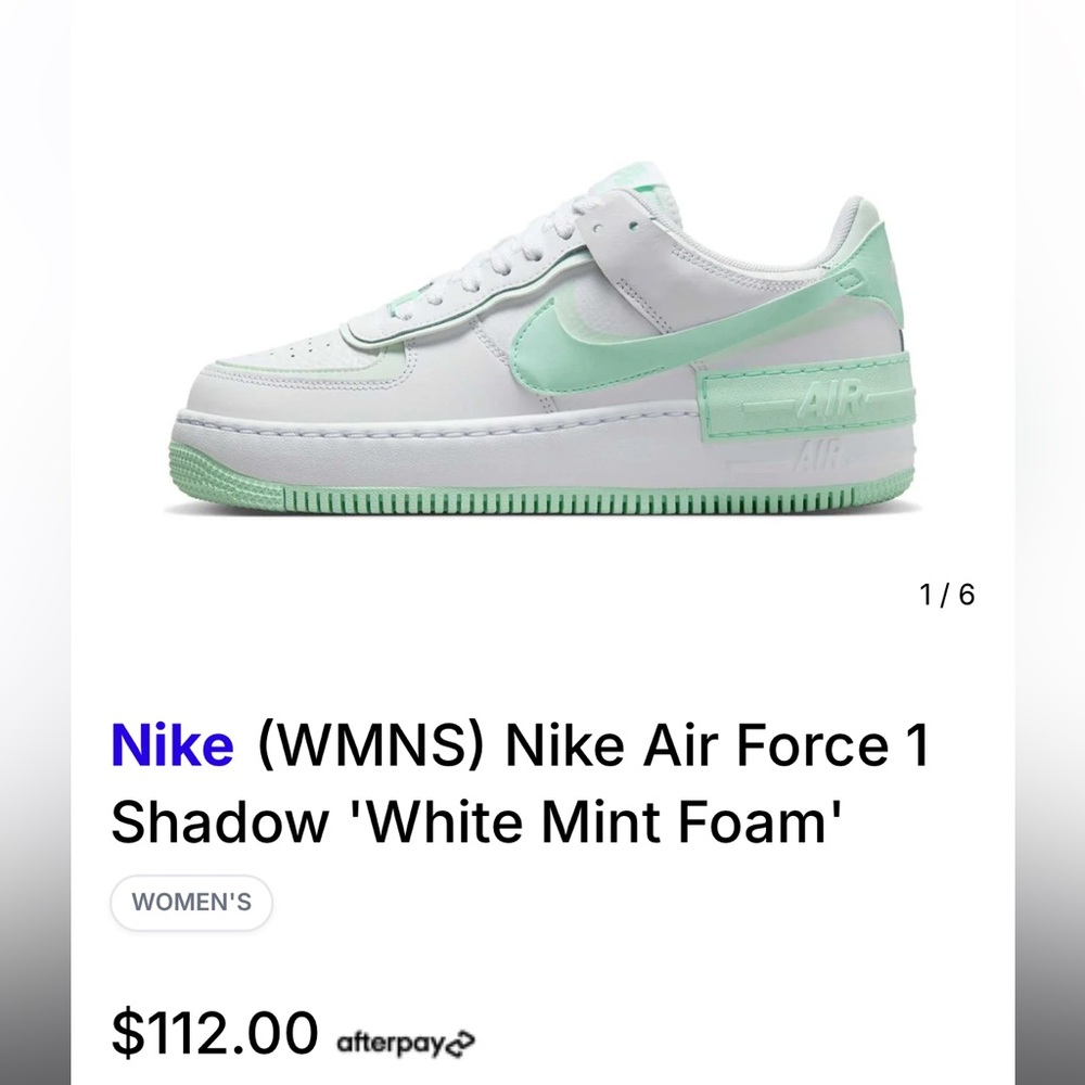 Nike Air Force 1 Shadow ‘white mint foam’ Sneakers Classic Style - Picture 7 of 7